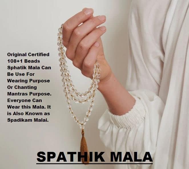 Siddha Sphatik Mala | 108 Beads Certified Crystal Mala for Meditation & Pooja