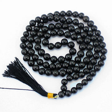 Black Hakik Mala (108 Beads) | Spiritual Protection Beads for Strength & Focus