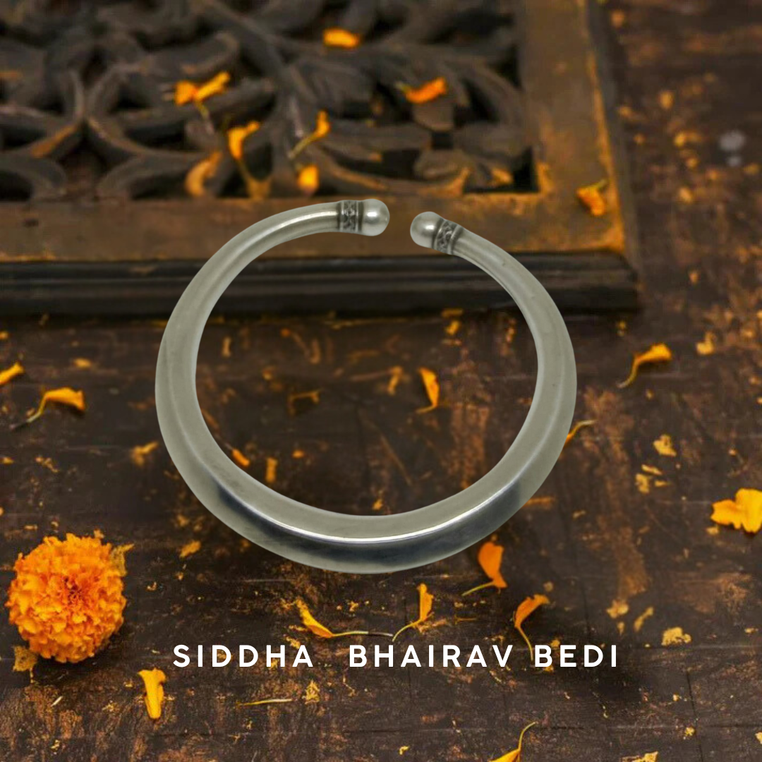 Siddha Bhairav Bedi | Sacred Silver Protection Tool for Tantrik Sadhana