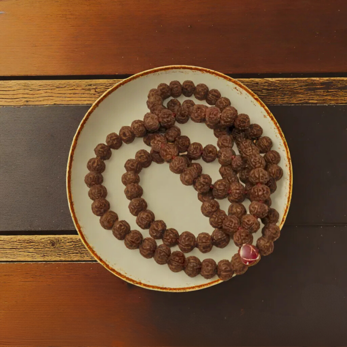 5 Mukhi Rudraksha Pathri Mala | Premium Indonesian 108+1 Beads Mala with Lab Certification